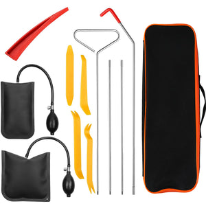 Essential Automotive Car Tool Set Kit with Air Wedge, Long Reach Grabber, Multifunctional Tool Set for Cars Trucks