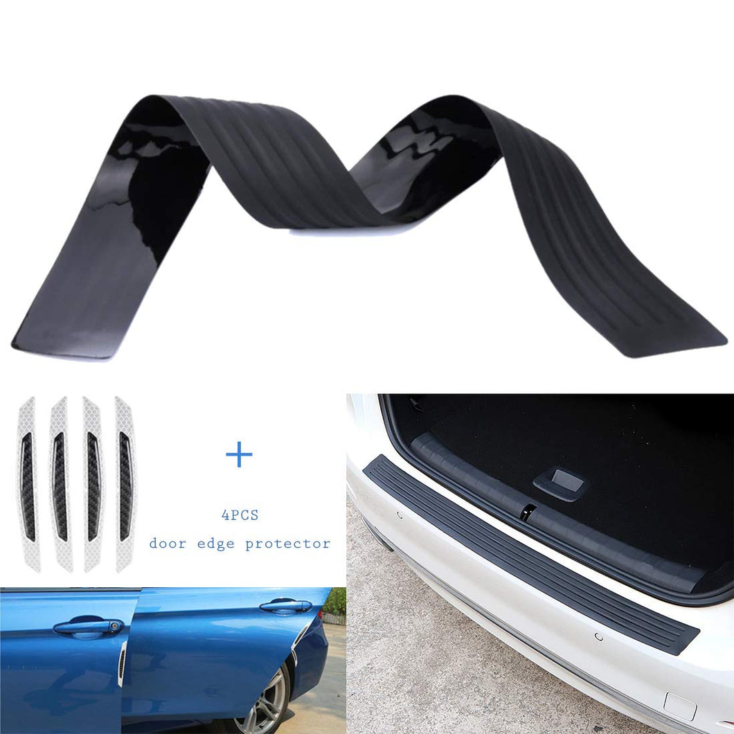 Rear Bumper Protector Guard Trunk Edge Scratch Protector Cover Mat Door Entry Guards Accessory Trim Cover for SUV/Cars (40.9Inch)