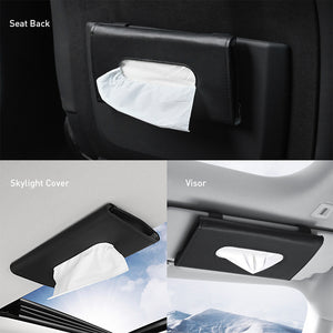 Car Tissue Holder, Sun Visor Napkin Holder, Car Tissue Box, PU Leather Backseat Tissue Case Holder for Car Vehicle Visor Tissue Holder (Black,2 Pack Paper Towel)